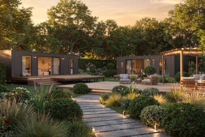 ohara key west mobile homes on a calm looking campsite at sunset