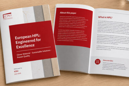 icdli white paper booklet laid out on a wooden tabletop