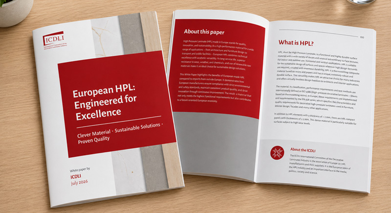 icdli white paper booklet laid out on a wooden tabletop