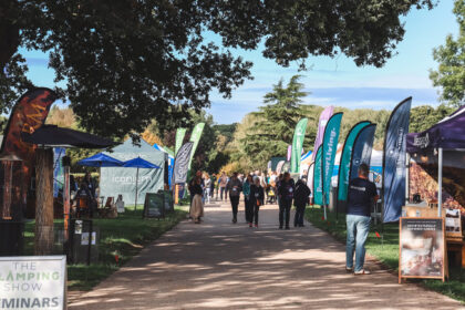 people walking around the 2026 edition of the glamping show