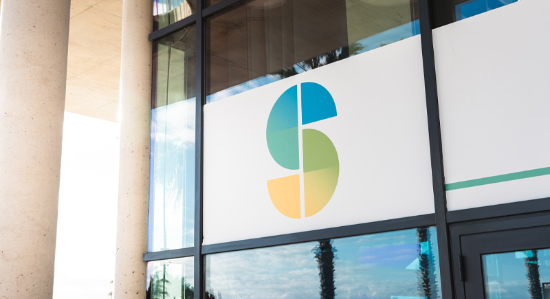 Salon Sett logo on the outside of the exhibition centre in Montpellier