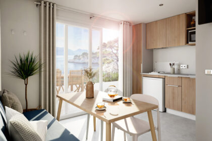 interior impression of the bhi selenia cucina bay mobile home